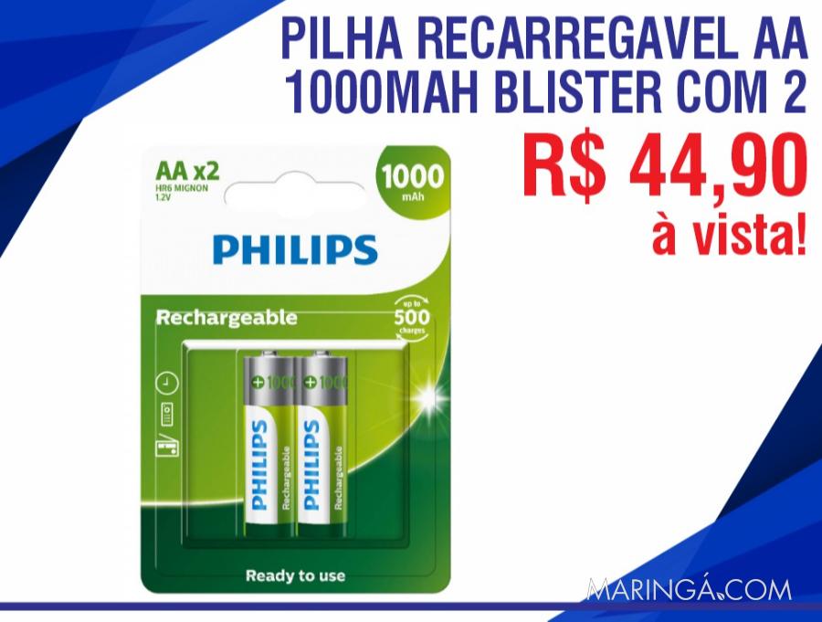 PILHA RECARREGAVEL AA 1000MAH BLISTER COM 2
