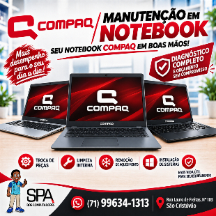 Imagem do anuncio Assistência Técnica, Conserto e Manutenção em Notebook e Netbook Compaq em Salvador e região
