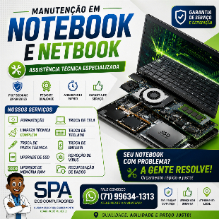 Manutenção em Notebook e Netbook em Salvador e região