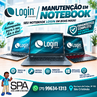 Assistência Técnica, Conserto e Manutenção em Notebook e Netbook Login em Salvador e região