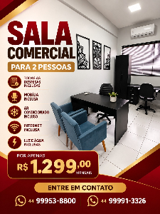 Imagem do anuncio SALA COMERCIAL (SEM FIADOR E DESPESAS INCLUSAS)