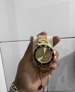 Relógio Masculino Bollfendo Submariner Dourado prova dagua