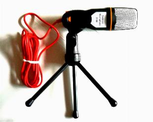 Microfone condensador P2 com tripé
