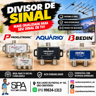 Imagem do anuncio Divisor de Sinal 1x2 em Salvador e Região