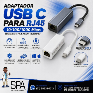 Adaptador Tipo-C Para RJ45 em Salvador e Região