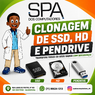 Clonagem de Ssd, Hd e Pendrive em Salvador BA