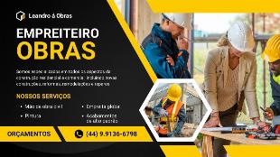 Empreiteiro para obras e reformas - pedreiro e equipe mão de obra civil