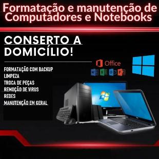 Formatação e manutenção de computadores e notebook
