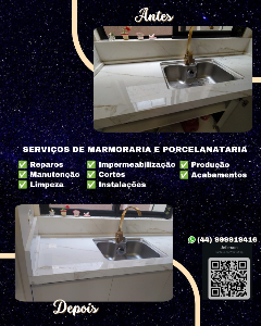 REPAROS DE GRANITOS, MARMORES E PORCELANATOS