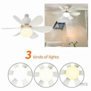 Ventilador para bocal de lampada luz Led com controle remoto