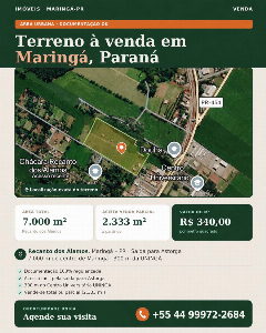 Imagem do anuncio OPORTUNIDADE UNICA. VENDE-SE EXCELENTE LOTE URBANO C/ 2.333M². PRÓX. FACULDADE UNINGÁ