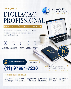 Serviços de digitação em São Paulo e também para todo o Brasil