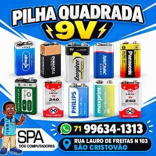 Pilha Quadrada 9v em Salvador e Região