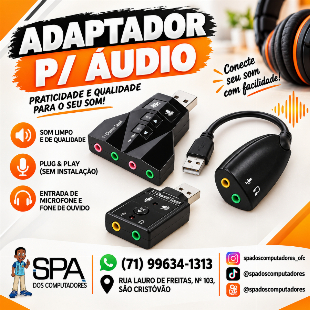 Imagem do anuncio Adaptador Usb para Áudio em Salvador e Região