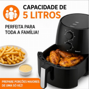 Fritadeira Air Fryer Elgin Space 5 AFC50 5L 110V Sem Óleo 5 Litros Grande Potência Alta Crocante Rápida