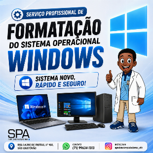 Formatação do Sistema Operacional Windows em Salvador Ba