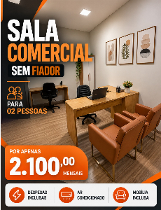 SALA COMERCIAL (SEM FIADOR E DESPESAS INCLUSAS)