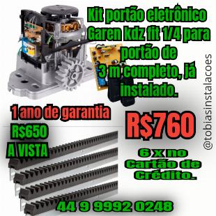 Portão eletrônico deslizante Garen kdz fit.