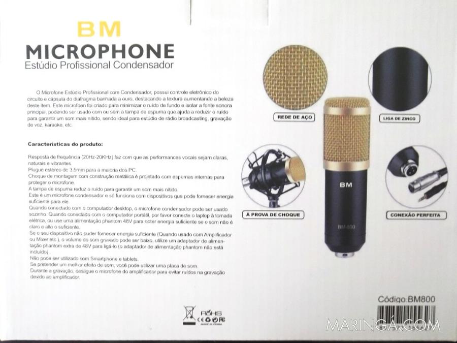 Kit microfone condensador Bm 800 De R$229,00 por R$149,00