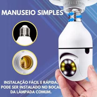 Kit 2 Câmeras de Segurança Lâmpada 360 Wifi Ip