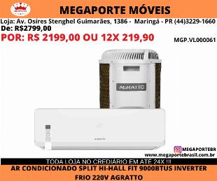 Ar condicionado Split Agratto 9000 Btu Inverter 220v
