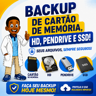 Backup de Cartão de memória, Hd, Pendrive e Ssd em Salvador Ba