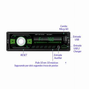 Auto Rádio Roadstar Rs2724Br Bluetooth Es 24V