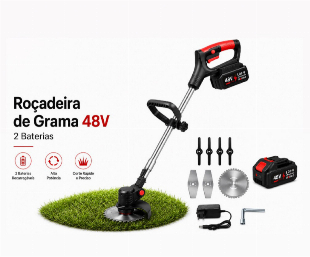 Imagem do anuncio Cortador De Grama Roçadeira Elétrica Aparador 2 Baterias 48v