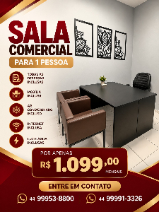 Imagem do anuncio SALA COMERCIAL SEM FIADOR CENTRO DE MARINGÁ
