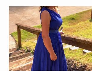 VESTIDO EM VOAL AZUL