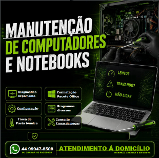 Fomatação e manutenção de computador e notebook á domicílio