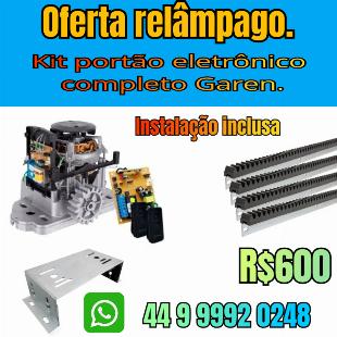 Portão eletrônico deslizante Garen -  kit completo - oferta relâmpago - kit único.